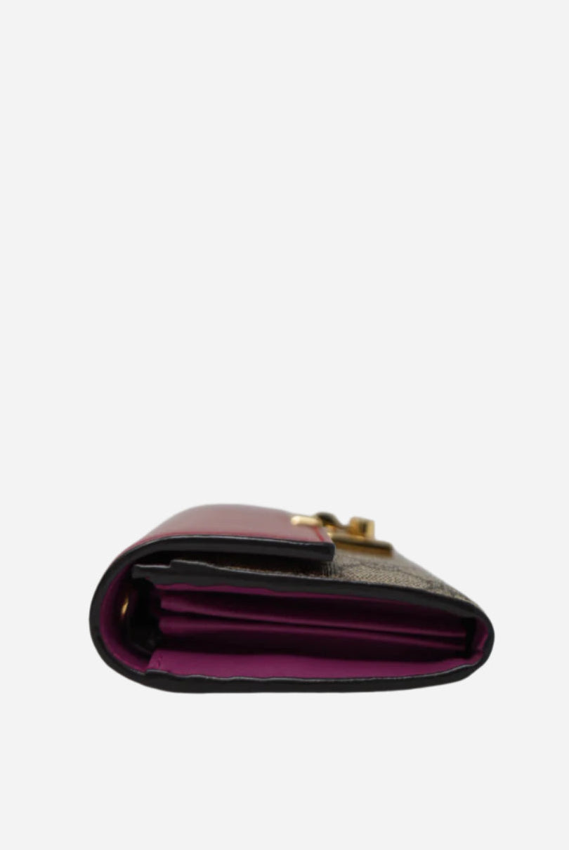 Gucci Leather/Canvas Padlock Wallet On Chain