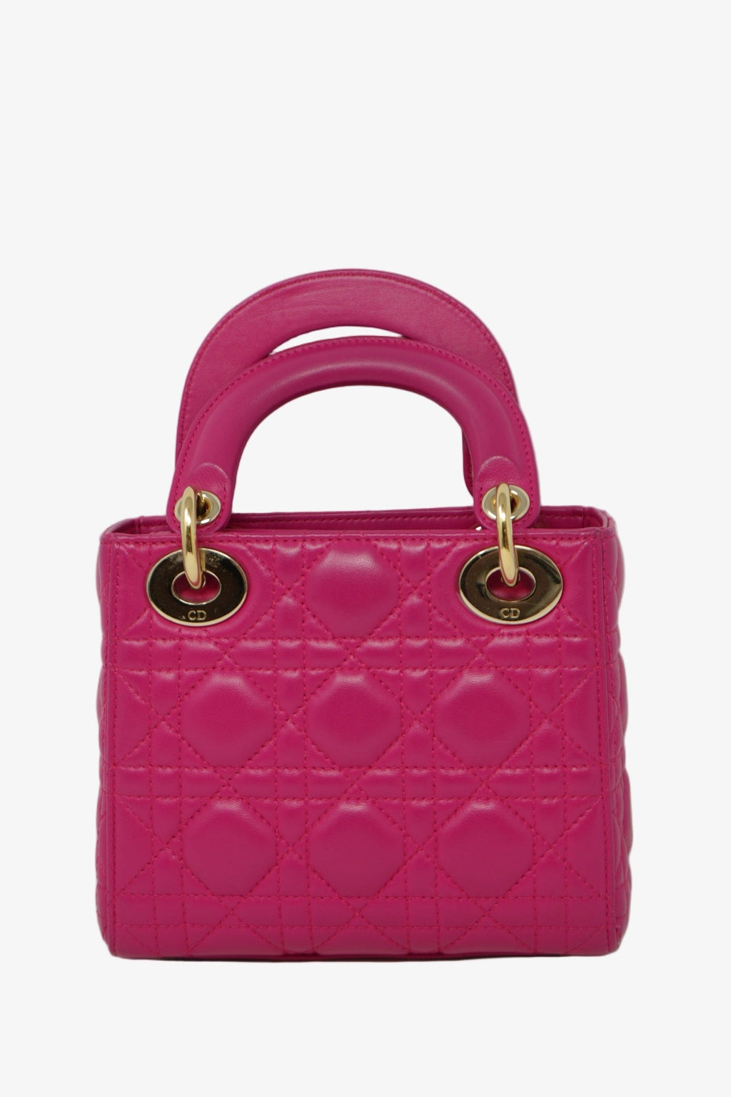 Christian Dior 2013 Pink Lambskin Small Mini Lady Dior Handbag