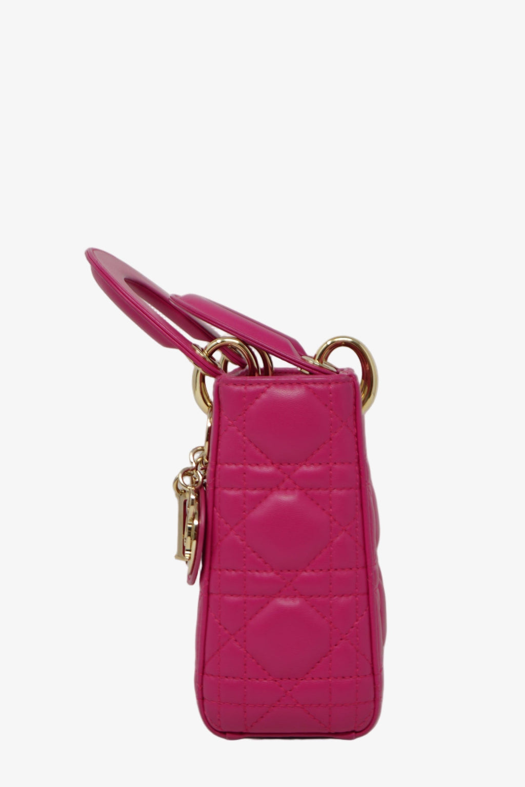 Christian Dior 2013 Pink Lambskin Small Mini Lady Dior Handbag