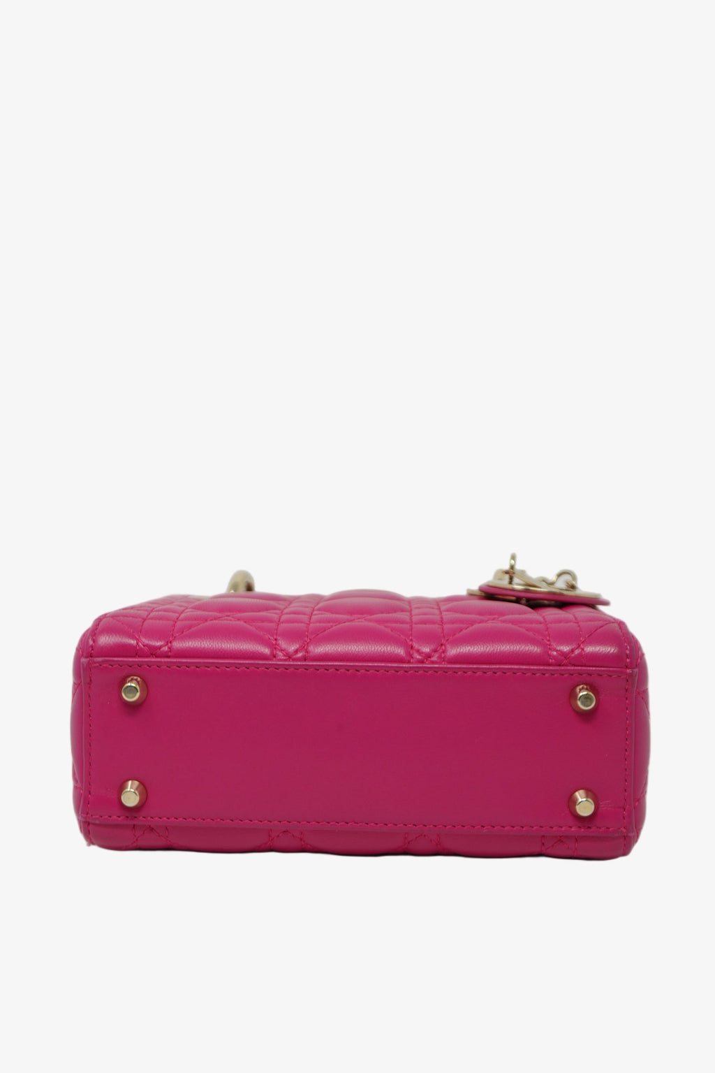 Christian Dior 2013 Pink Lambskin Small Mini Lady Dior Handbag