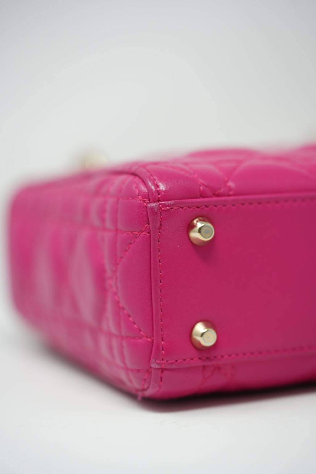 Christian Dior 2013 Pink Lambskin Small Mini Lady Dior Handbag