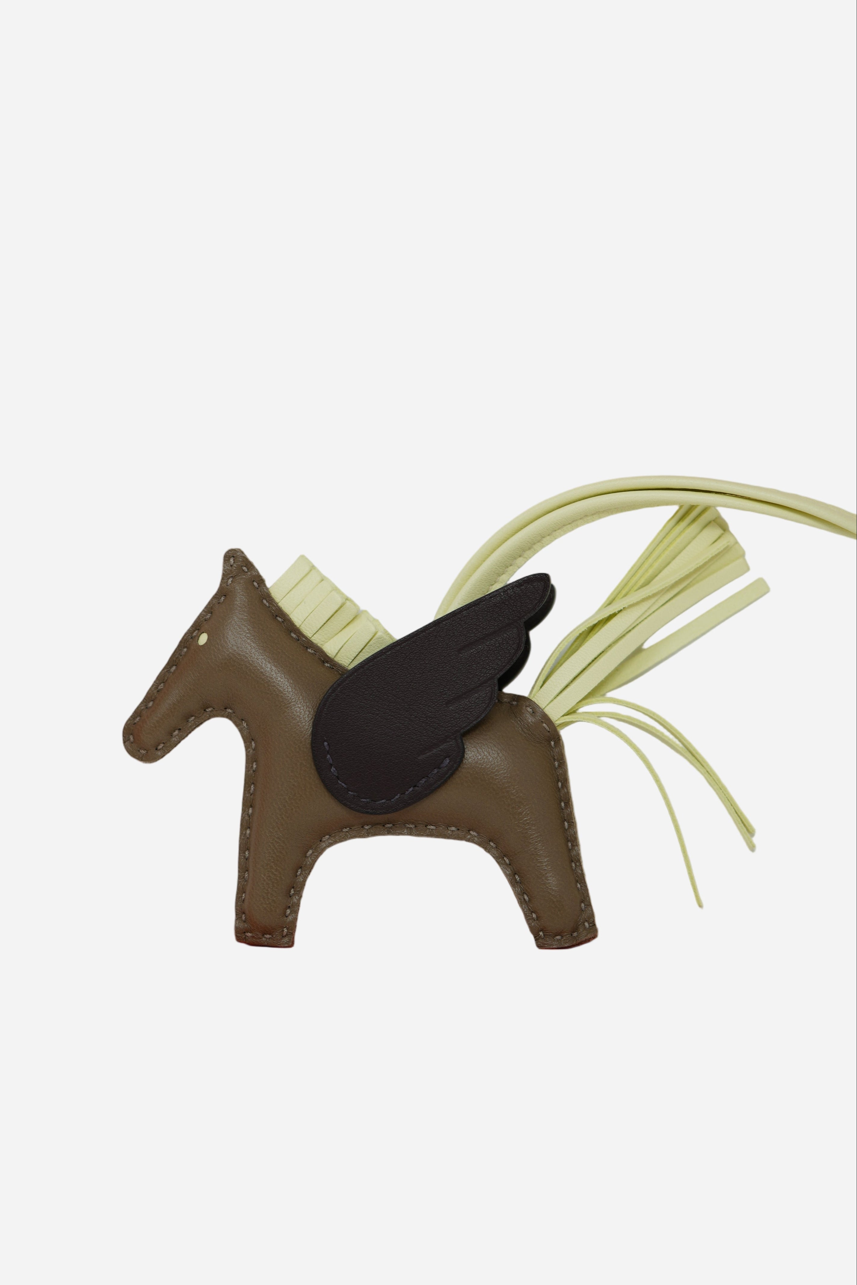 Hermes Rodeo Pegase PM charm étoupe / jaune Milton / rouge sellier
