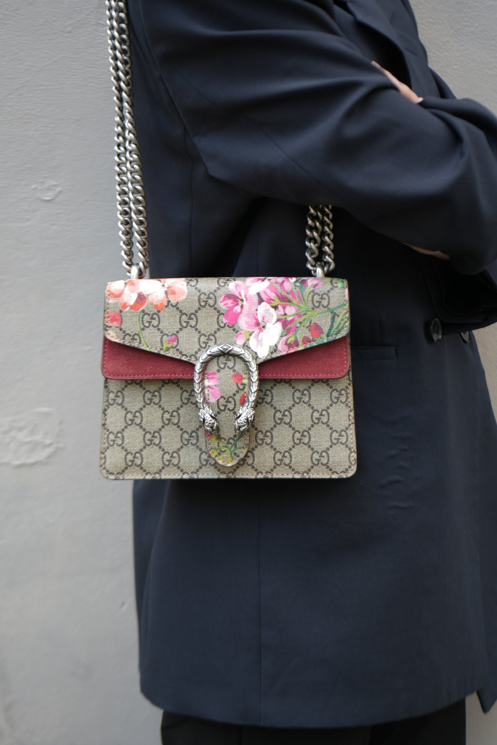 Gucci GG Canvas Mini Blooms Print Dionysus Shoulder Bag