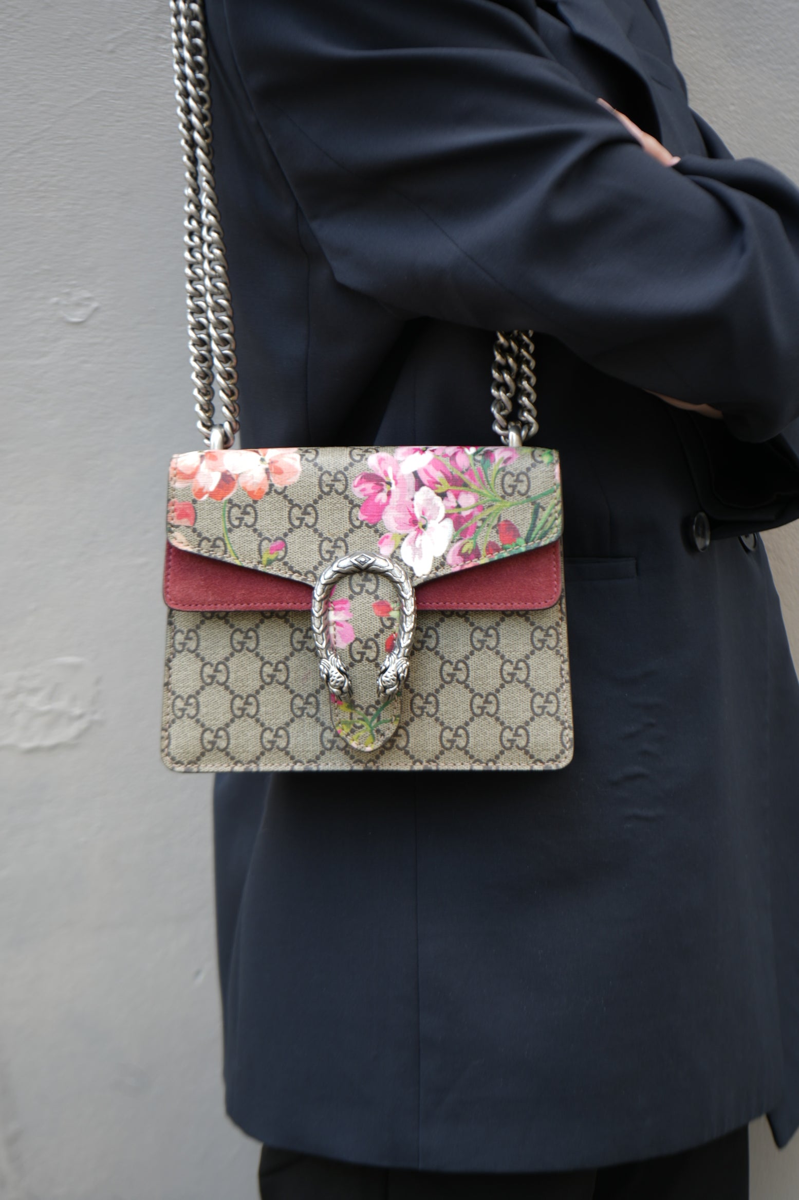 Gucci GG Canvas Mini Blooms Print Dionysus Shoulder Bag