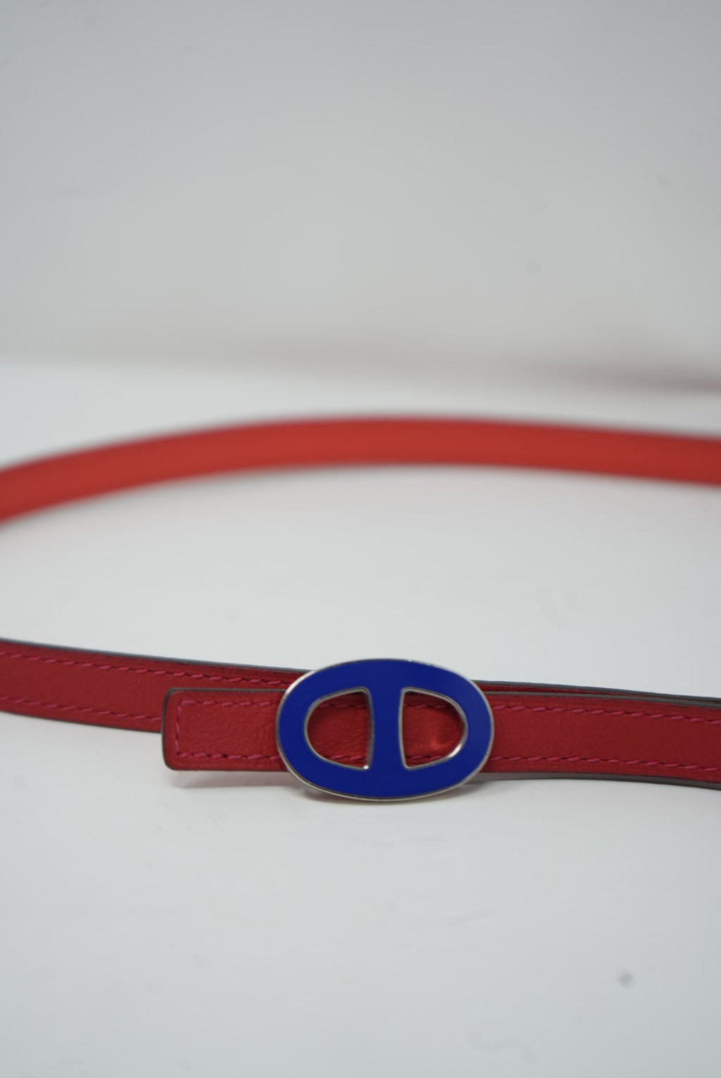 Hermes Chaine D'ancre  Coral/Red Leather Strap Belt #85