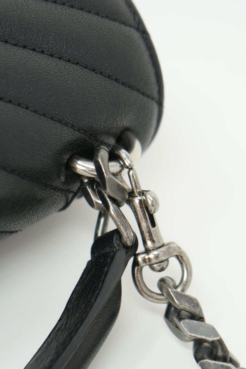 Saint Laurent Black Medium Calfskin Leather Quilted College Handbag