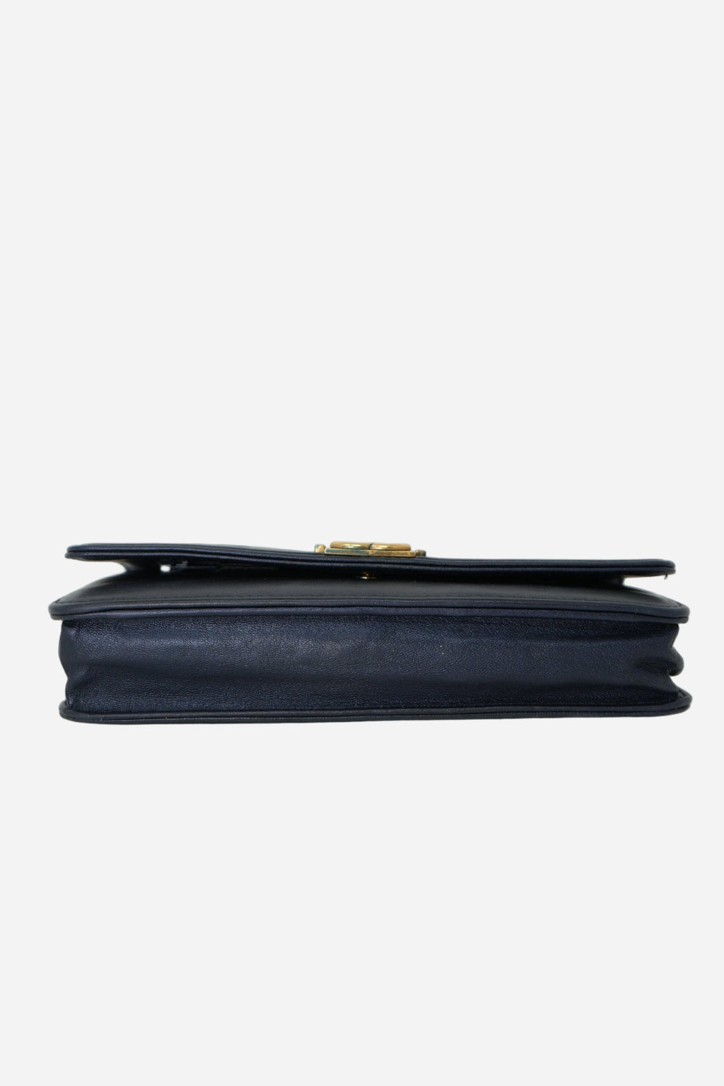 Pre-Owned Chanel 2013-2014 Navy Blue/Green Lambskin Boy Wallet On Chain