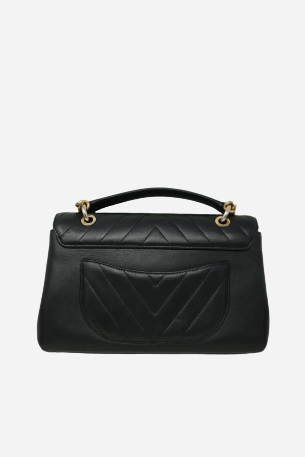 Pre-Owned Chanel Chevron Top Handle Lambskin