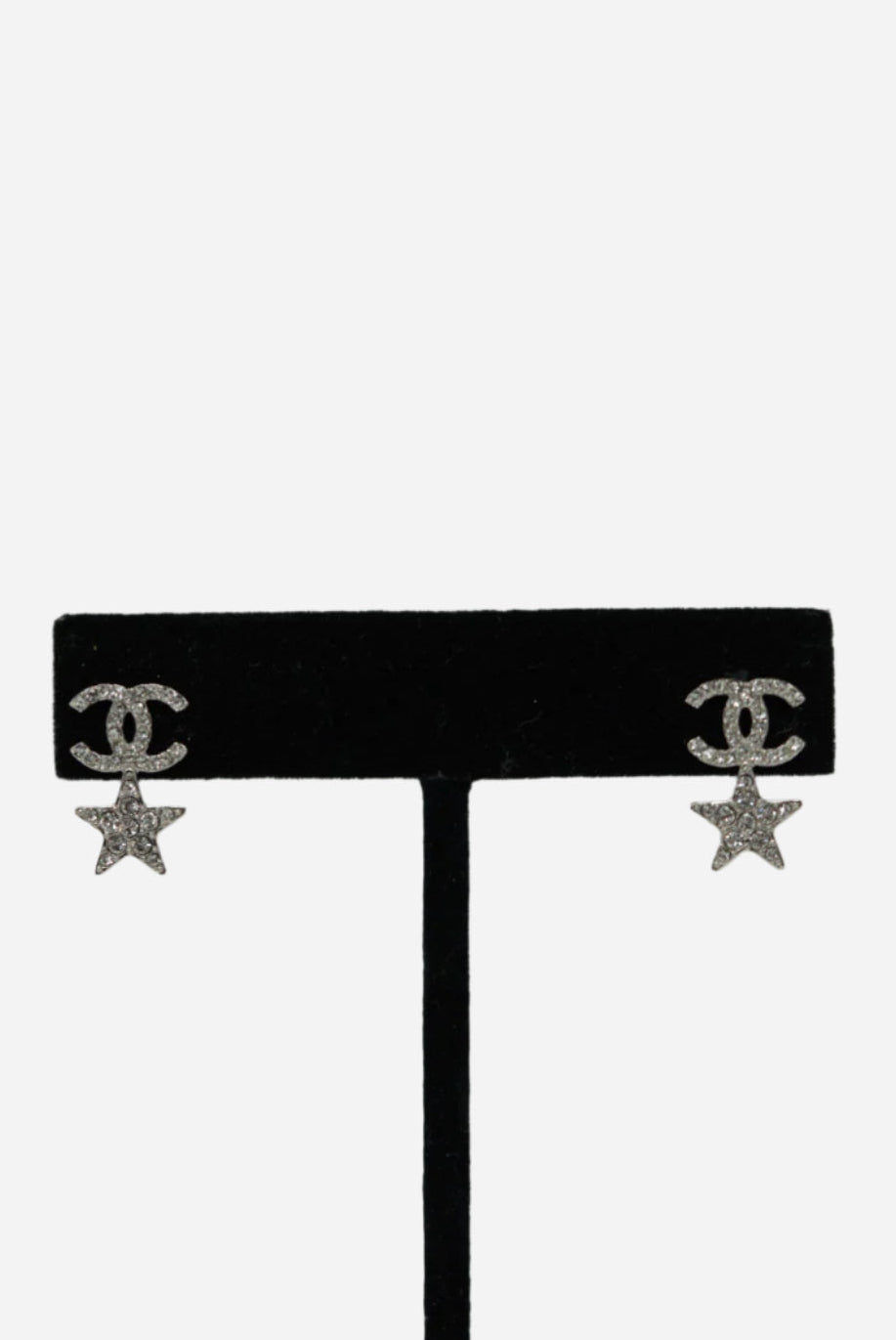 Pre-Owned Chanel 2020 CC Logo Star Rhinestone Earrings