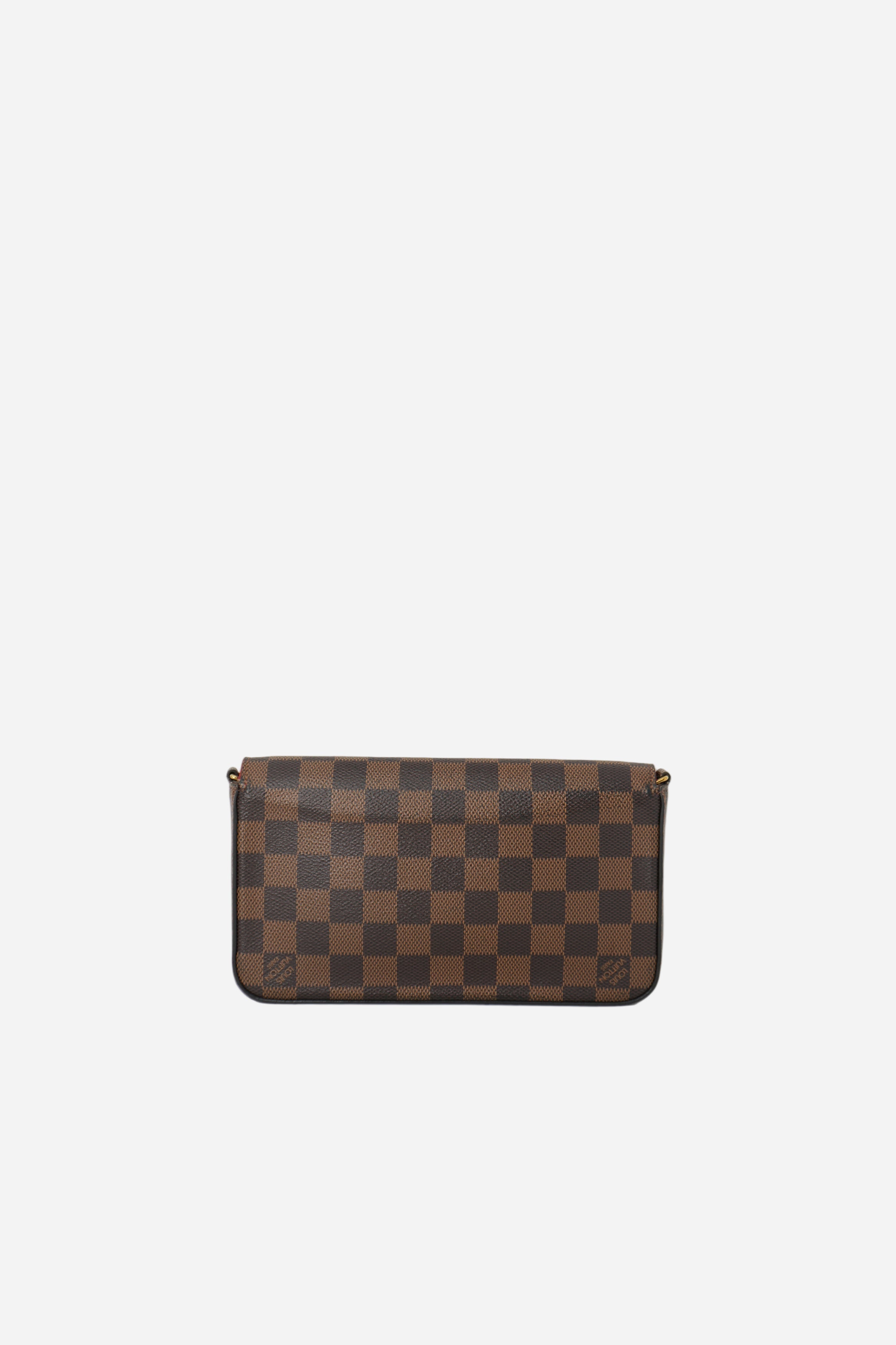 Louis Vuitton 2018 Brown/Red Damier Ebene Canvas Félicie Pochette