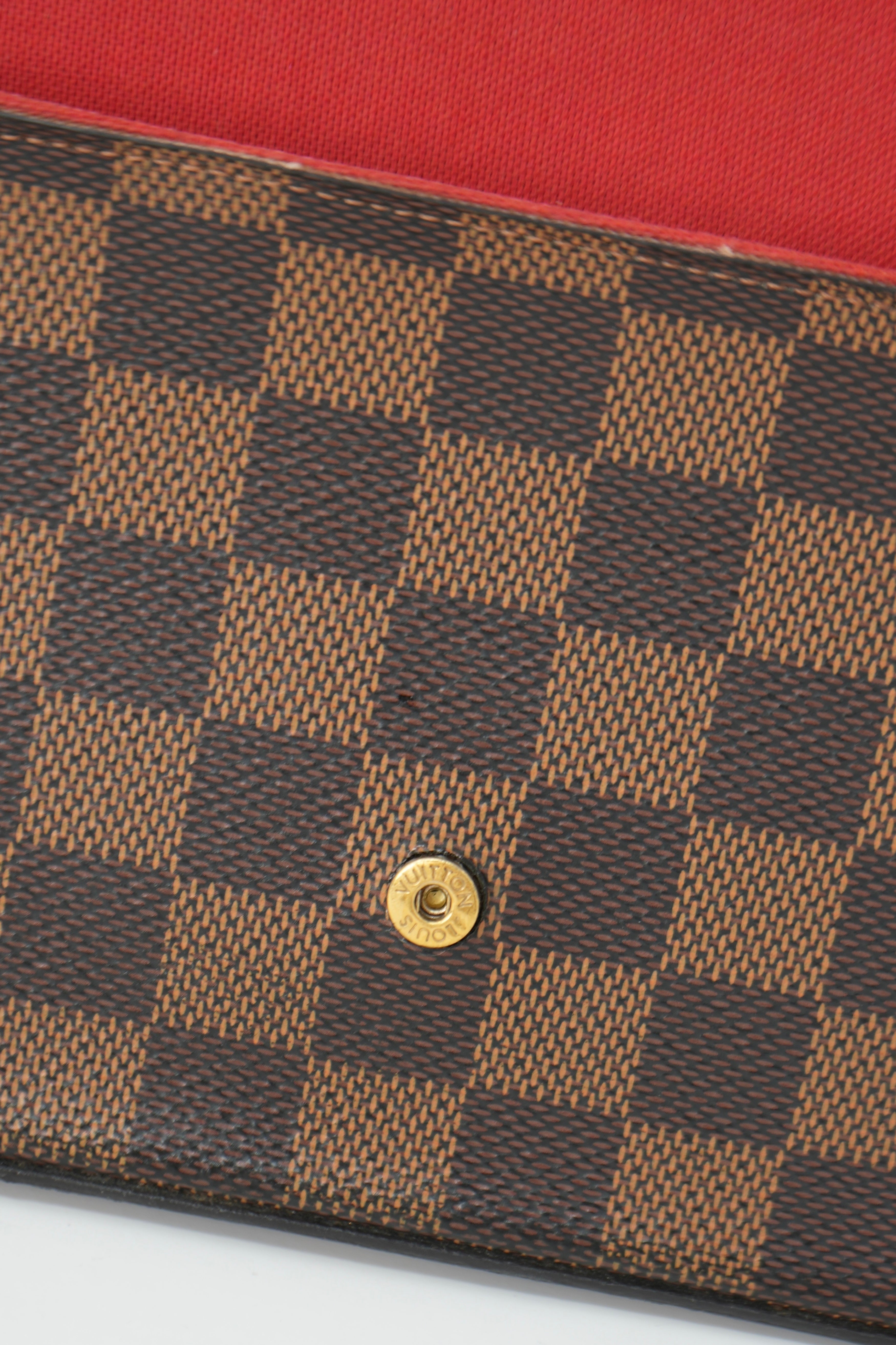 Louis Vuitton 2018 Brown/Red Damier Ebene Canvas Félicie Pochette
