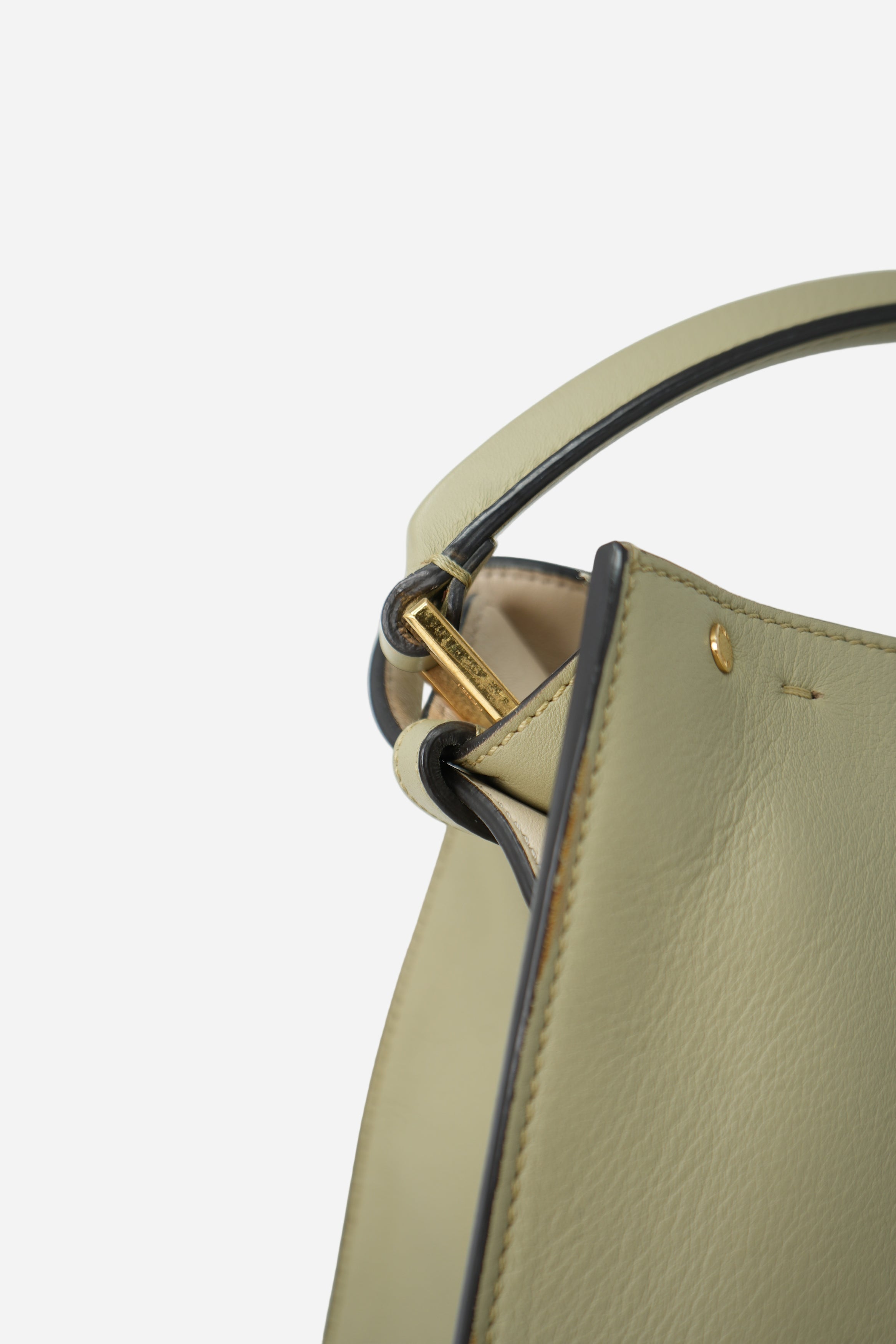 Fendi Vitello Seta Medium Peekaboo X-Lite Mandorlo Bag