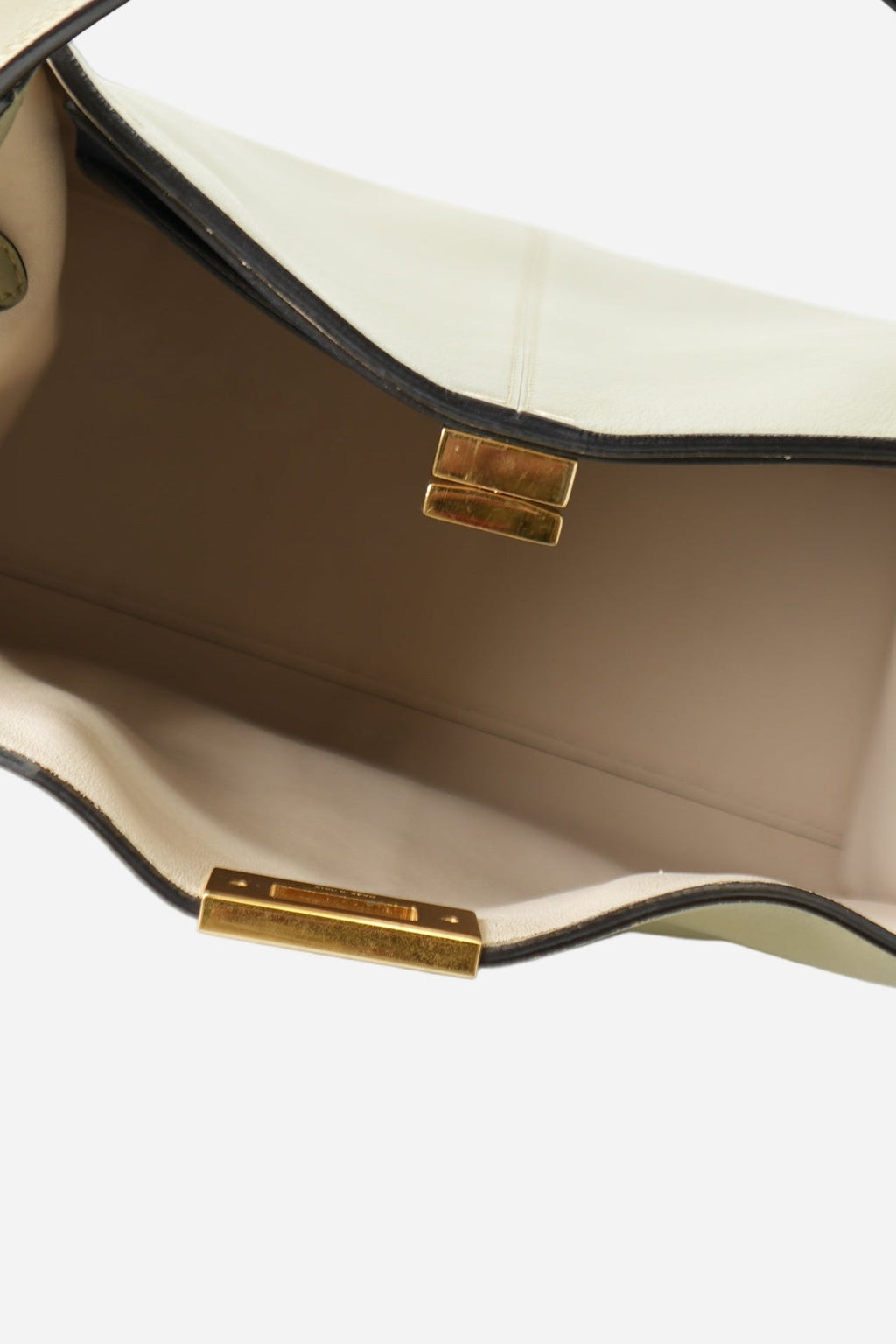 Fendi Vitello Seta Medium Peekaboo X-Lite Mandorlo Bag