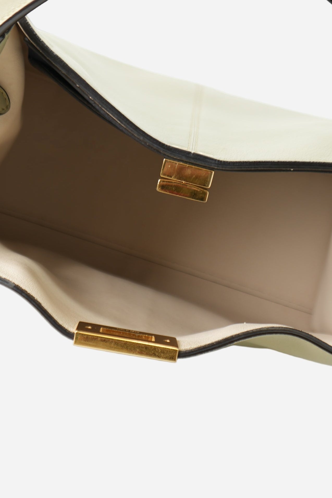 Fendi Vitello Seta Medium Peekaboo X-Lite Mandorlo Bag