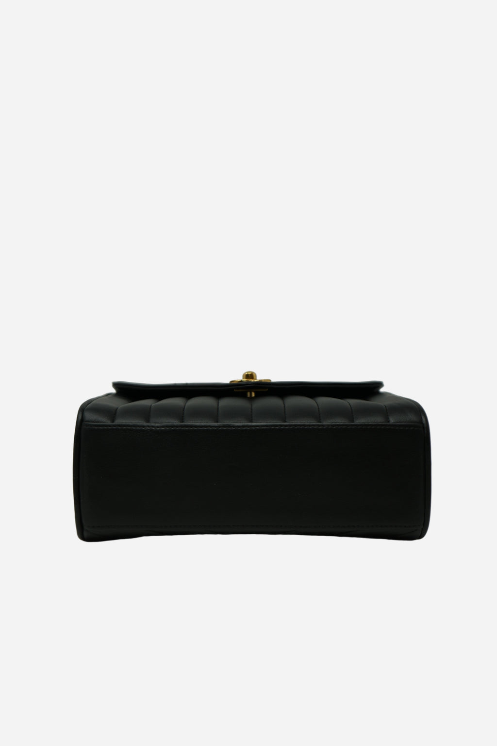 Pre-Owned Chanel 1989–1991 Black Lambskin Chevron Quilted Mini Top Handle Bag