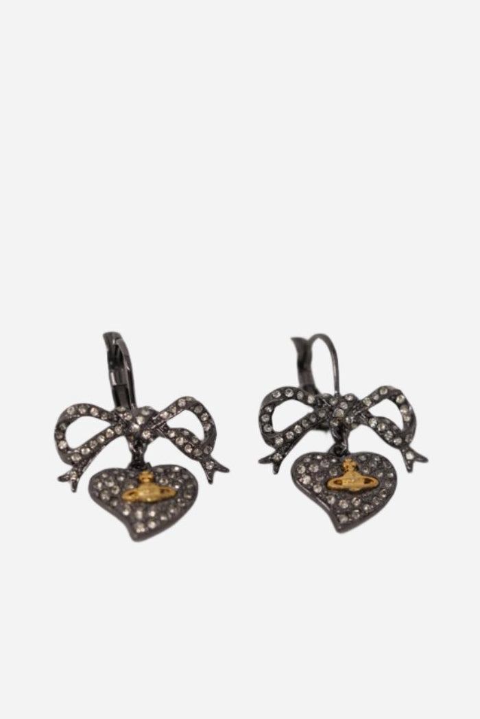 Vivienne Westwood  Rhinestone Heart Earrings