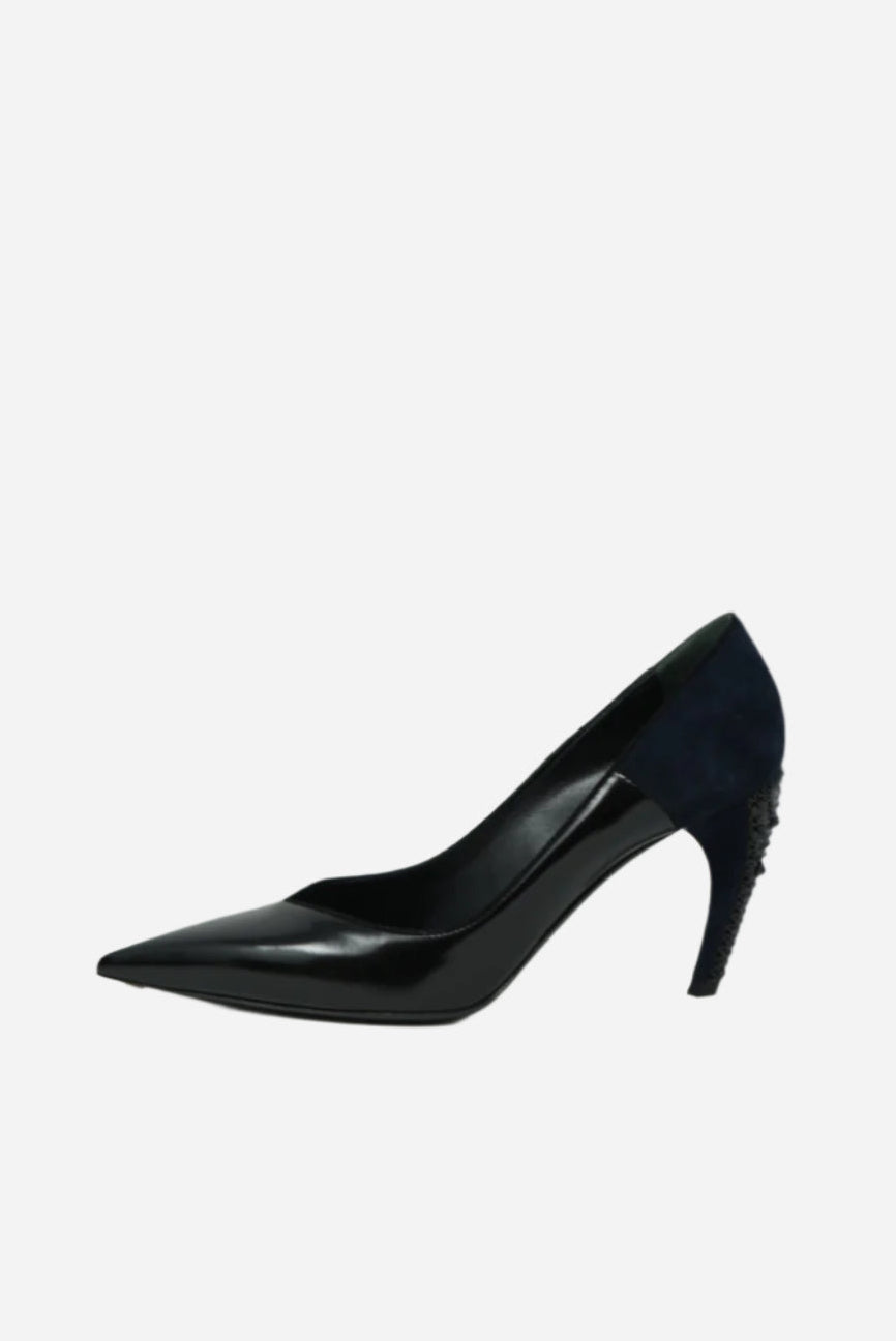 Louis Vuitton Black Velvet/Leather Pumps Size 36.5