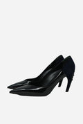 Louis Vuitton Black Velvet/Leather Pumps Size 36.5