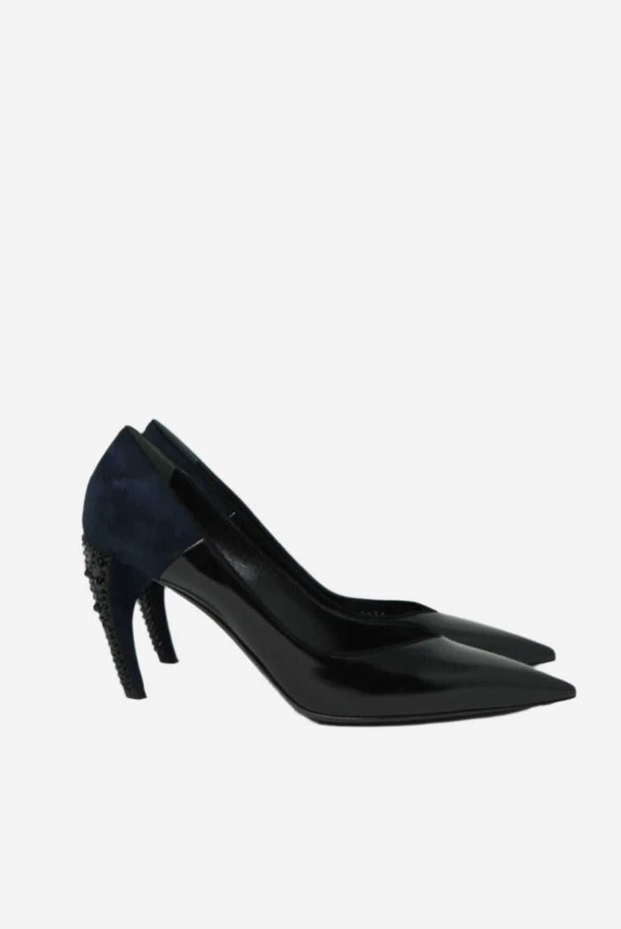 Louis Vuitton Black Velvet/Leather Pumps Size 36.5
