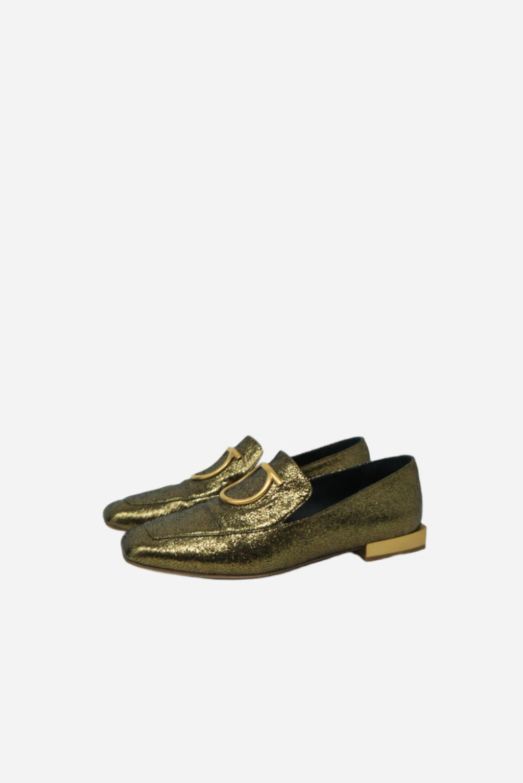 Salvatore Ferragamo Gold Leather Loafer Size 35