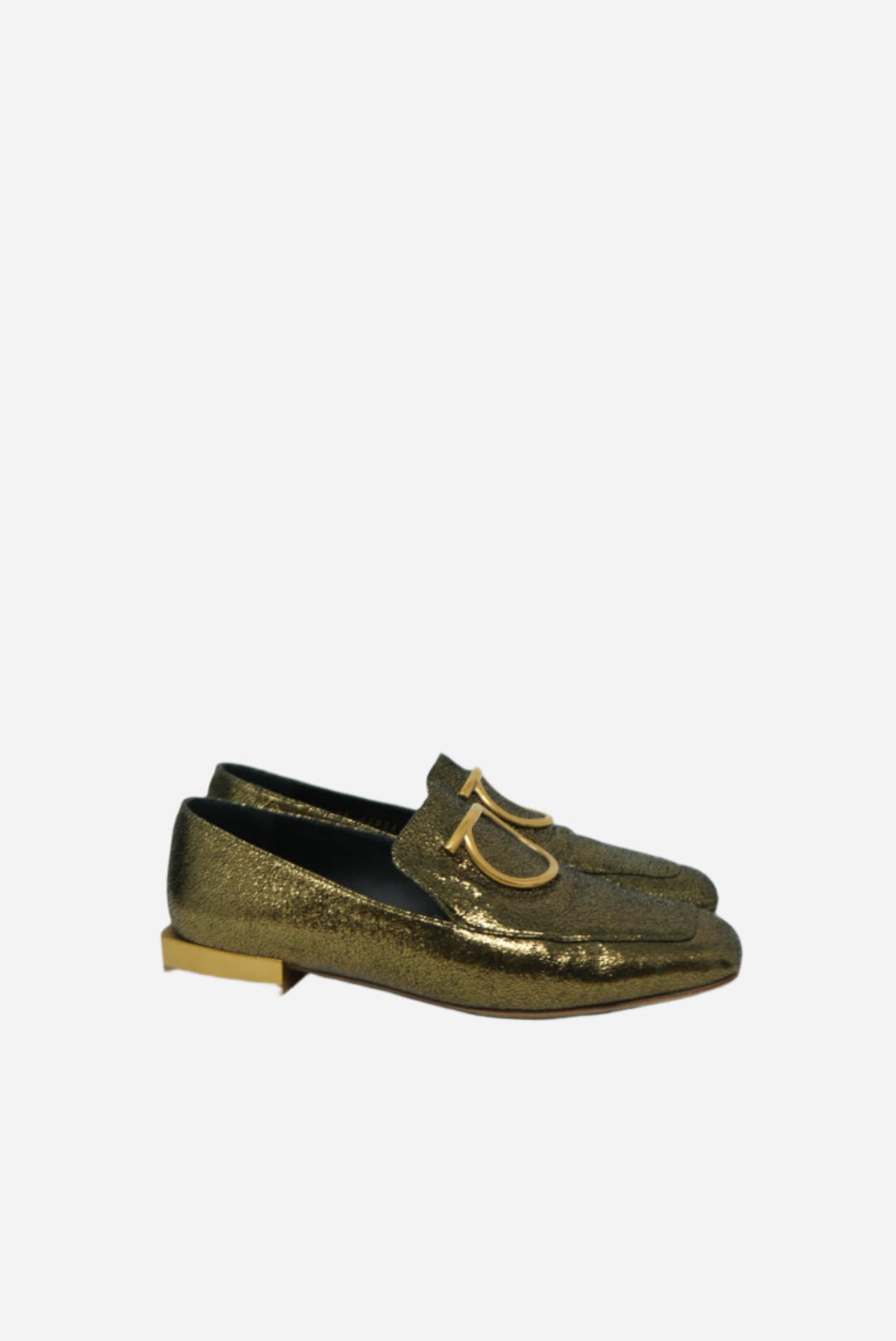 Salvatore Ferragamo Gold Leather Loafer Size 35