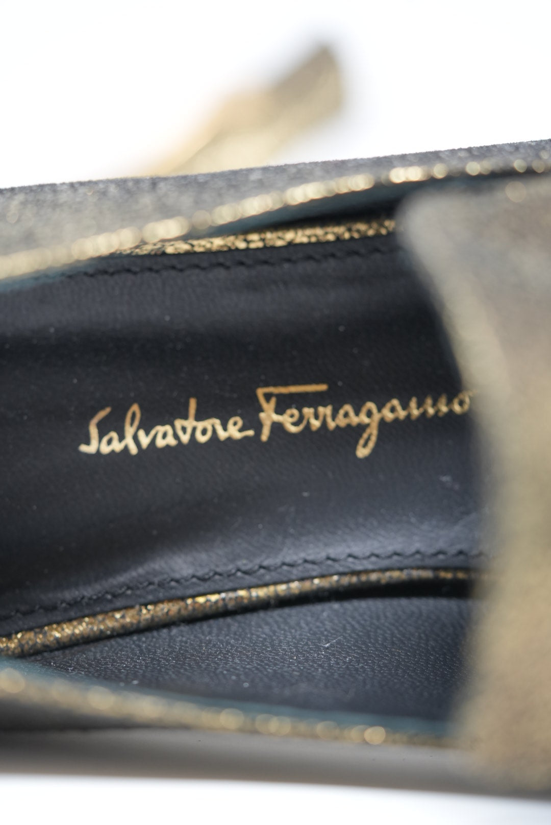 Salvatore Ferragamo Gold Leather Loafer Size 35