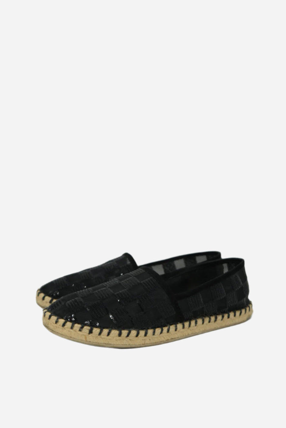 Louis Vuitton  Black Glitter Espadrilles Size 35.5