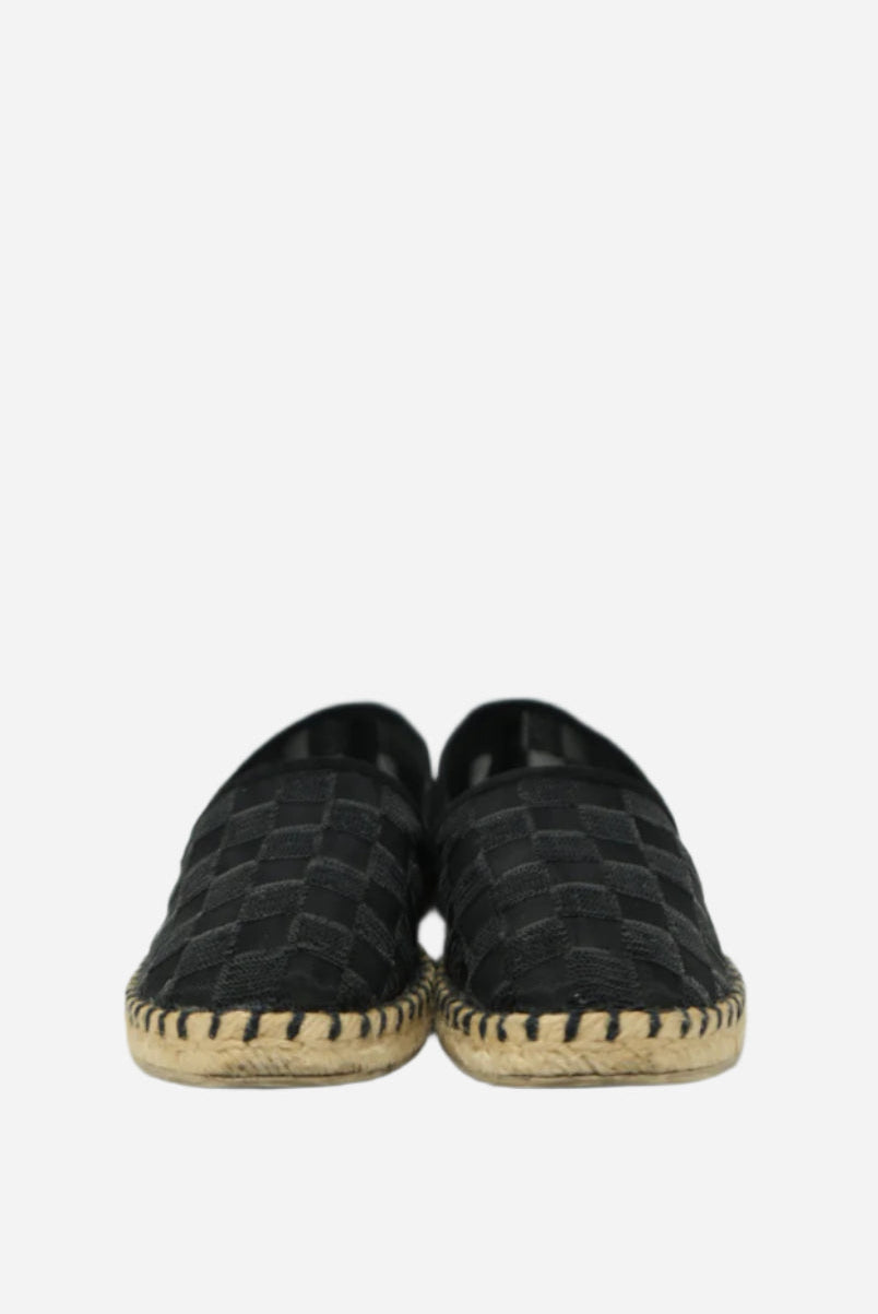 Louis Vuitton  Black Glitter Espadrilles Size 35.5