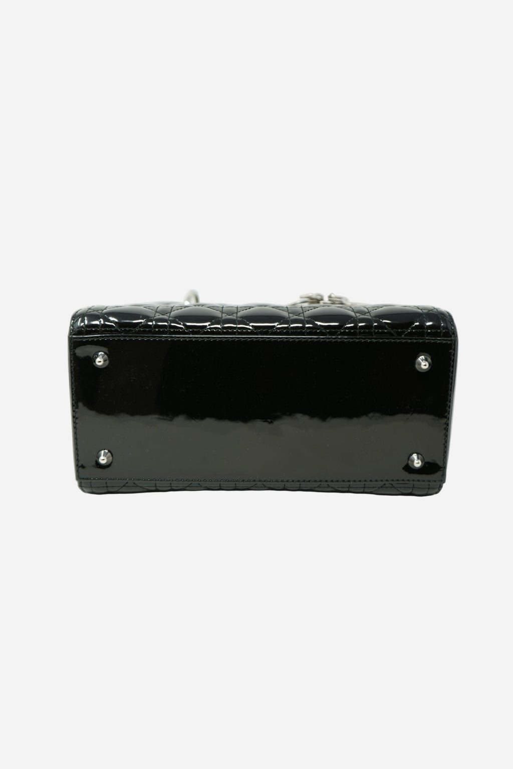 Christian Dior 2014 Black Patent Leather Medium Lady Dior Bag