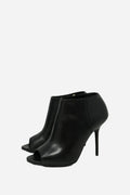 Burberry Leather Zip-Up Ankle Heeled Boots Size 36.5
