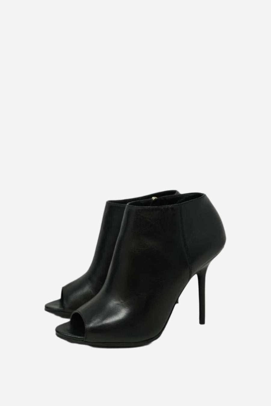 Burberry Leather Zip-Up Ankle Heeled Boots Size 36.5