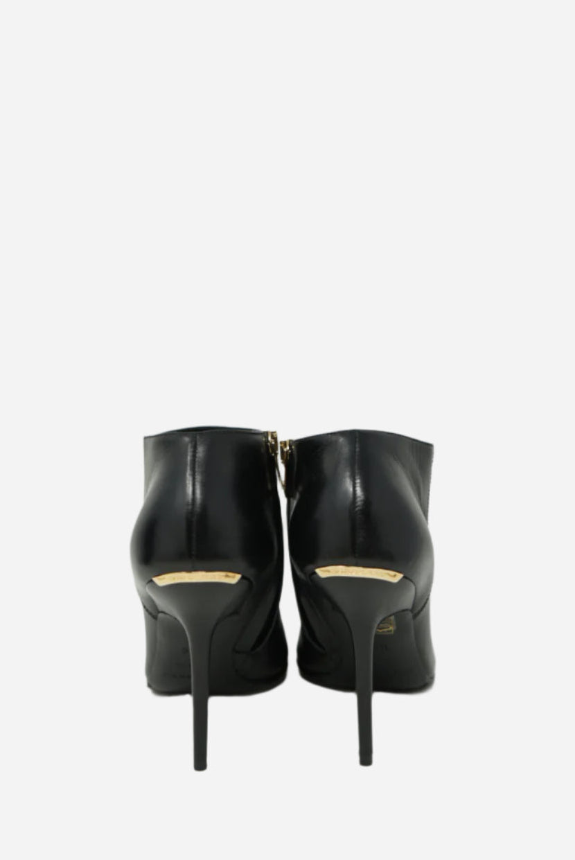 Burberry Leather Zip-Up Ankle Heeled Boots Size 36.5