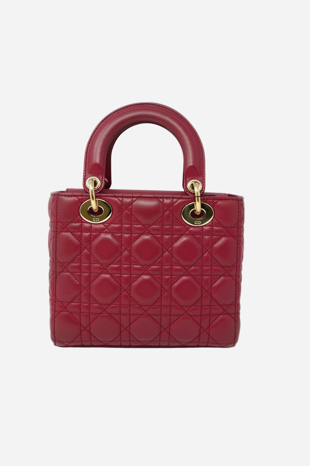 Christian Dior 2017 Red Lambskin Badges Small My Lady Dior Bag