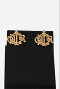 Christian Dior Vintage Pumpkin Rhinestone Earrings