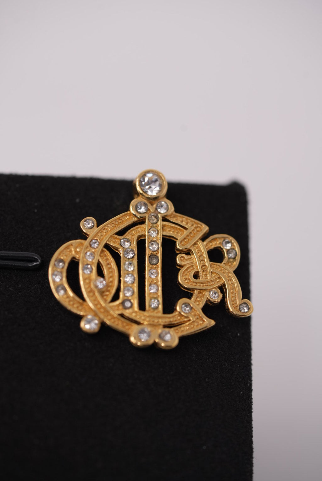 Christian Dior Vintage Pumpkin Rhinestone Earrings
