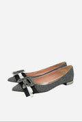 Rochas Houndstooth Crystal Flats Size 36