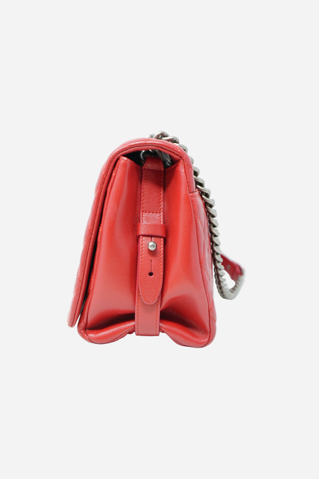 Pre-Owned Chanel 2017–2018 Red Caviar City Rock Flap Bag