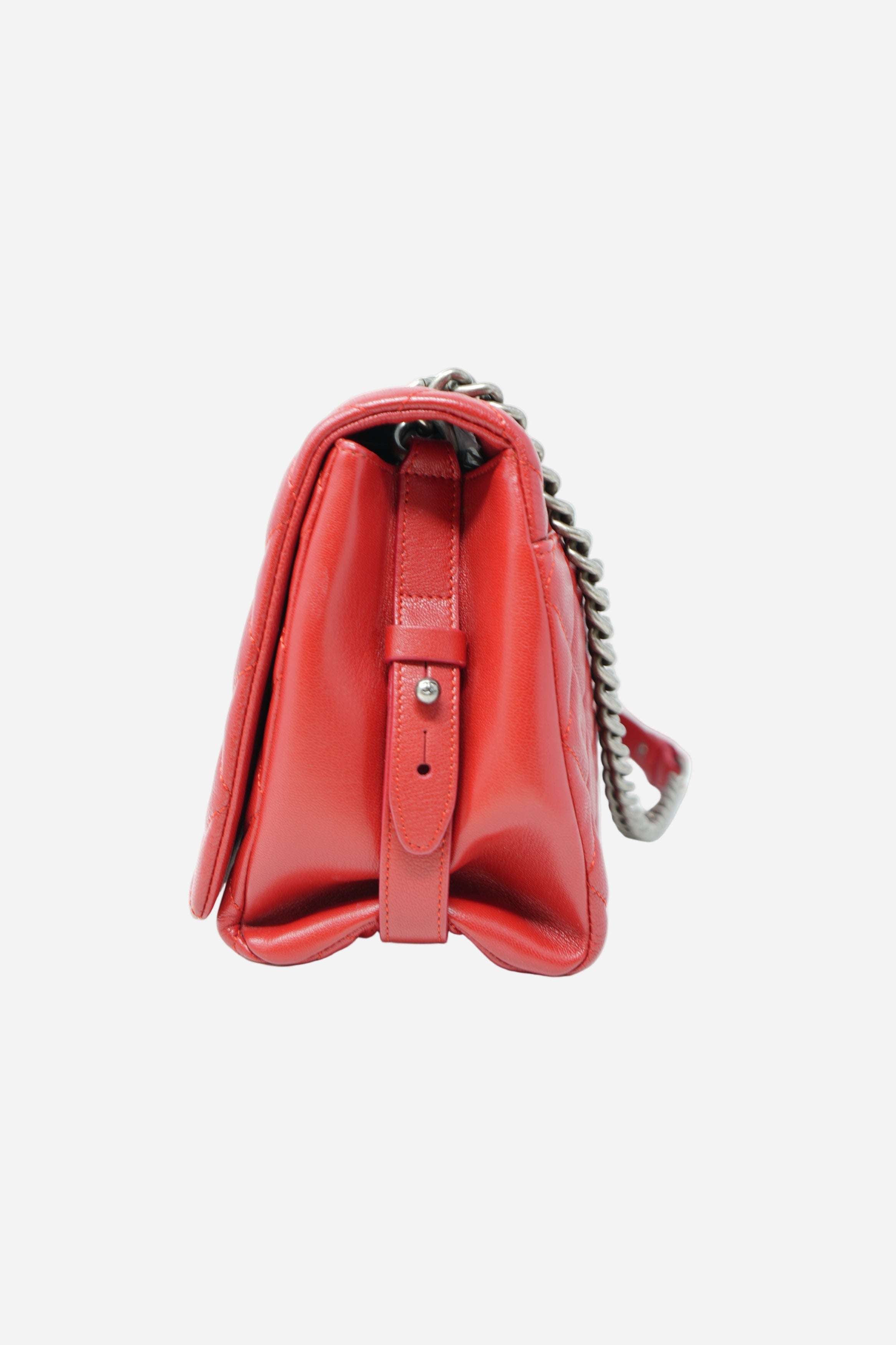 Pre-Owned Chanel 2017–2018 Red Caviar City Rock Flap Bag