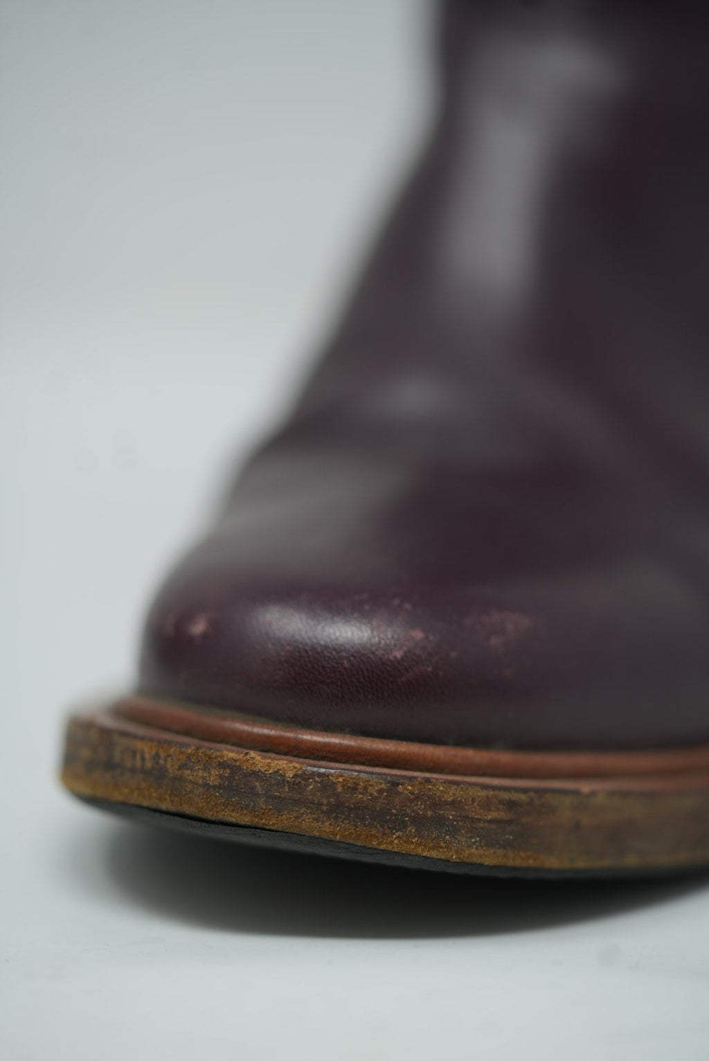 Pre-Owned Chanel Red Leather CC Logo Boots Size 36