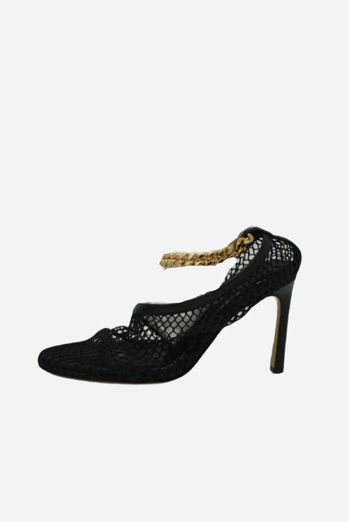 Bottega Veneta Black Chain Ankle Sandals Size 35