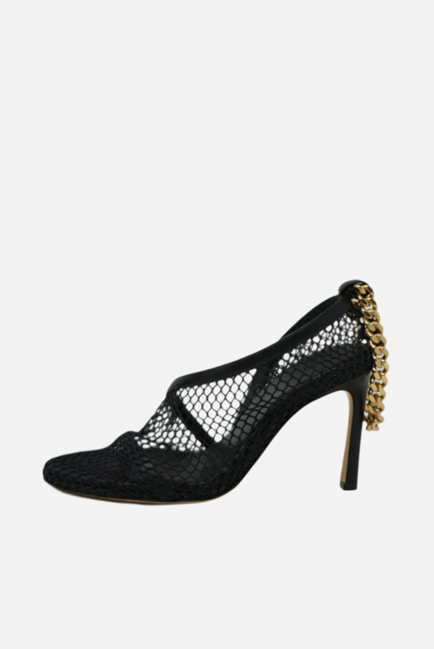 Bottega Veneta Black Chain Ankle Sandals Size 35