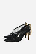 Bottega Veneta Black Chain Ankle Sandals Size 35