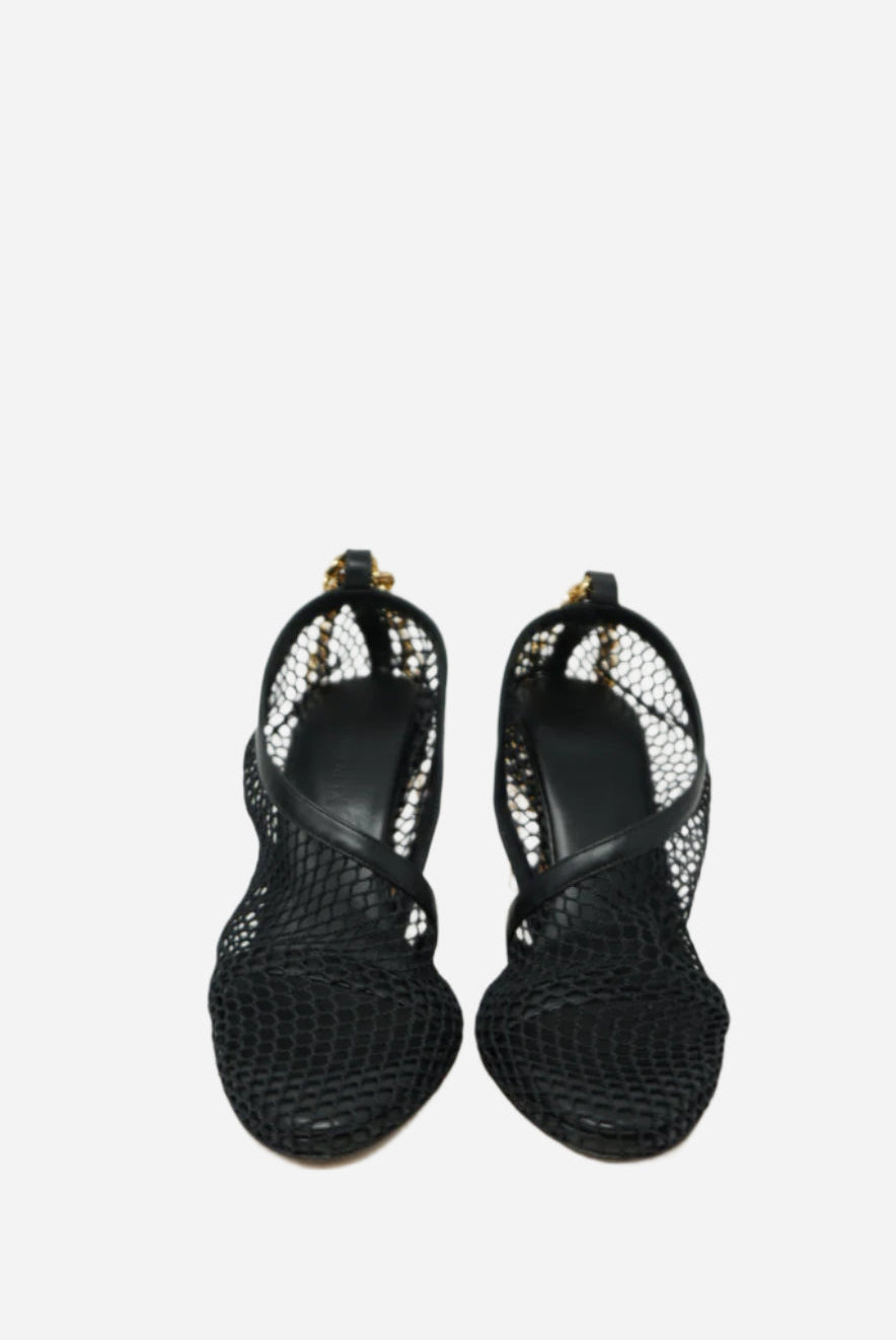 Bottega Veneta Black Chain Ankle Sandals Size 35
