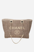 Pre-Owned Chanel Deauville Tote Bag Canvas 2023