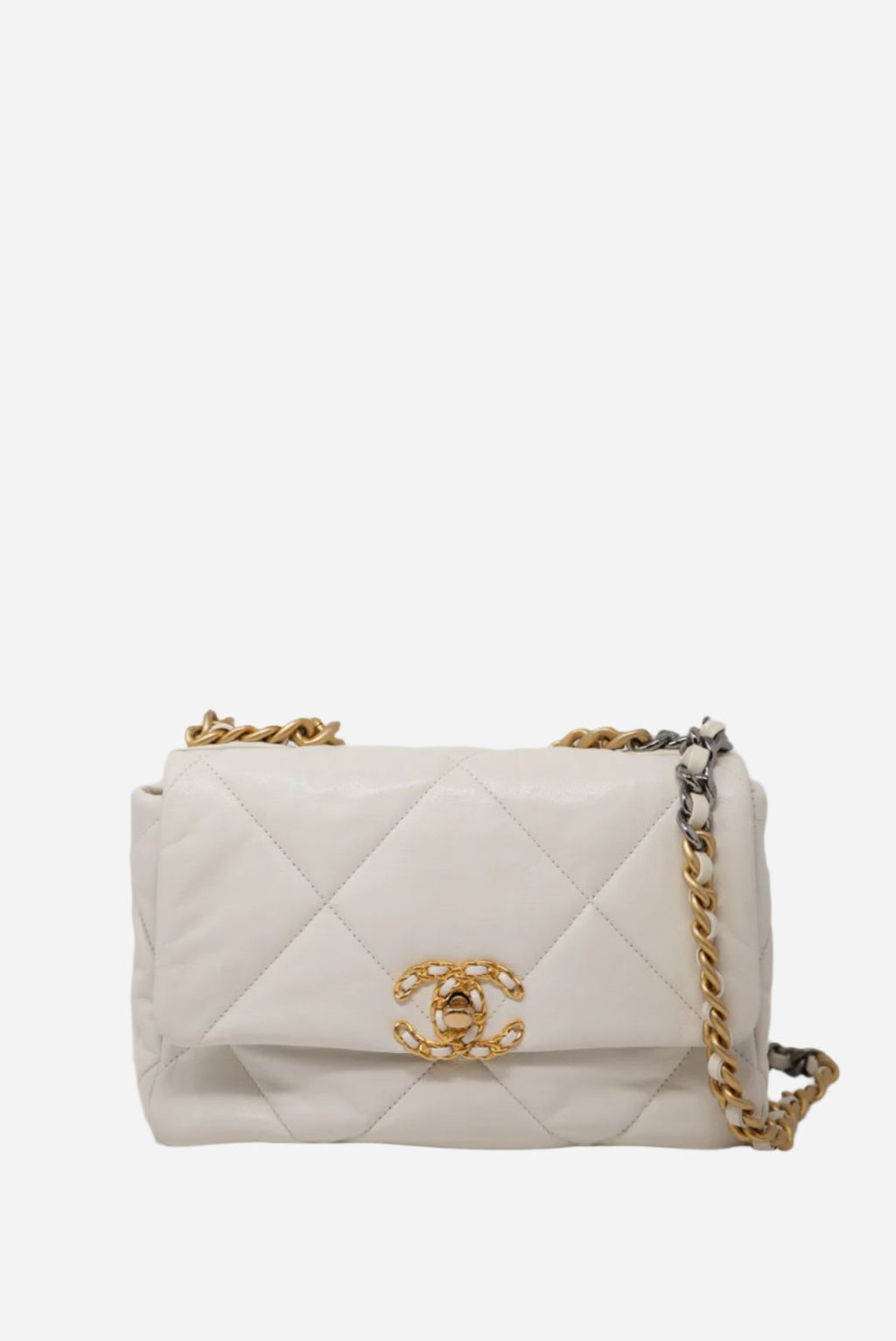 Pre-Owned Chanel white 19 Flap Handbag