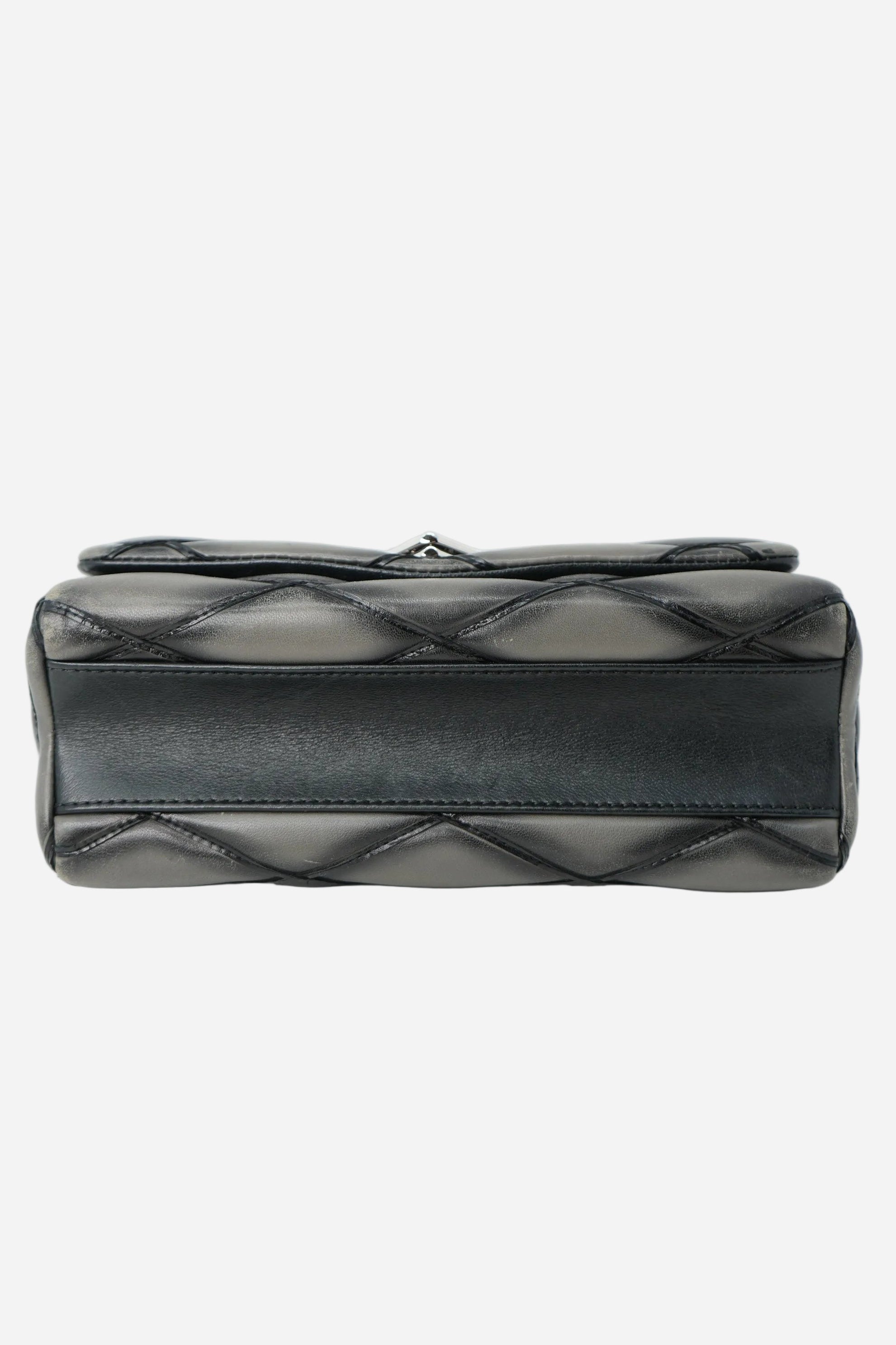 Louis Vuitton 2015 Grey Lambskin Malletage Shoulder Bag