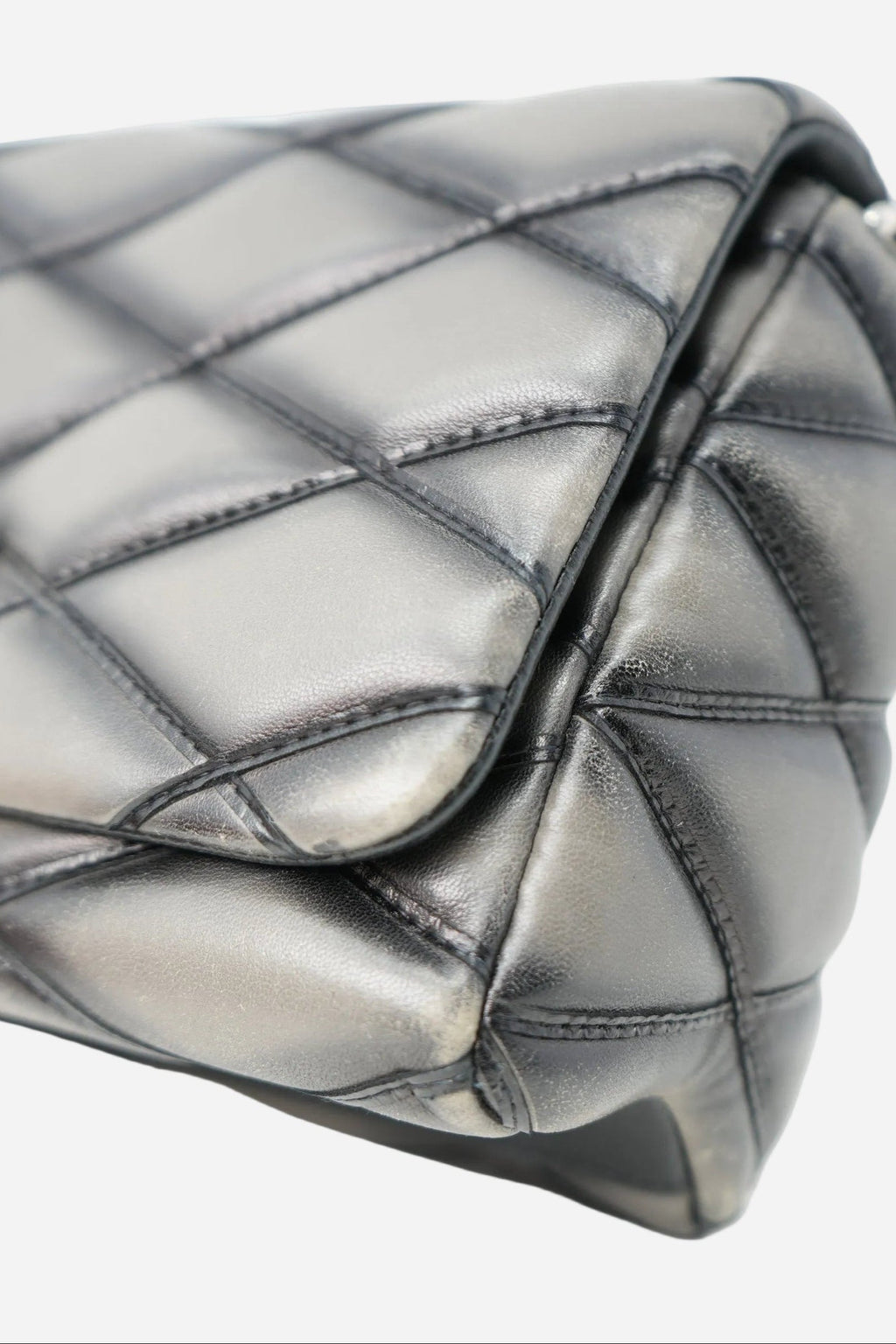 Louis Vuitton 2015 Grey Lambskin Malletage Shoulder Bag