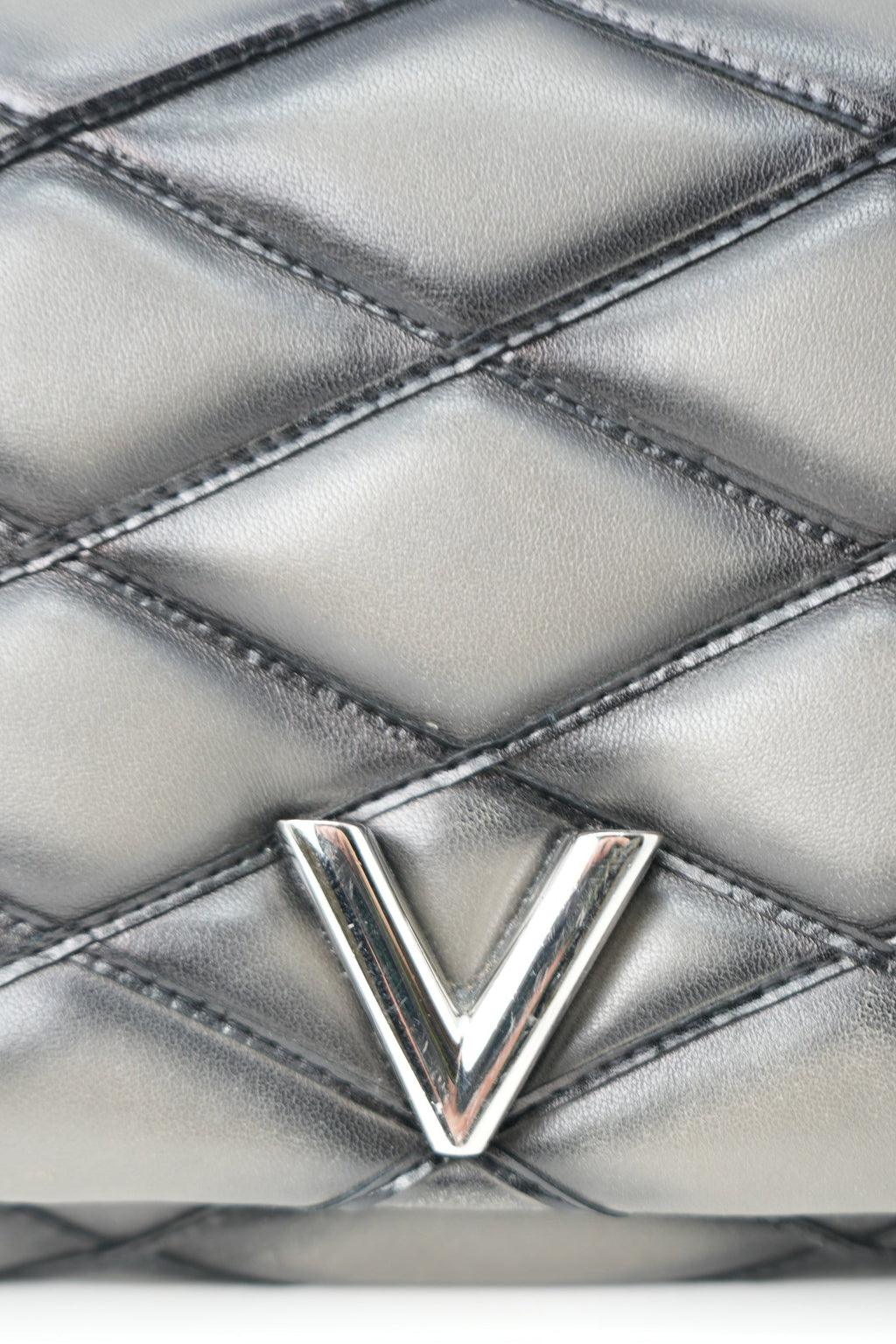 Louis Vuitton 2015 Grey Lambskin Malletage Shoulder Bag