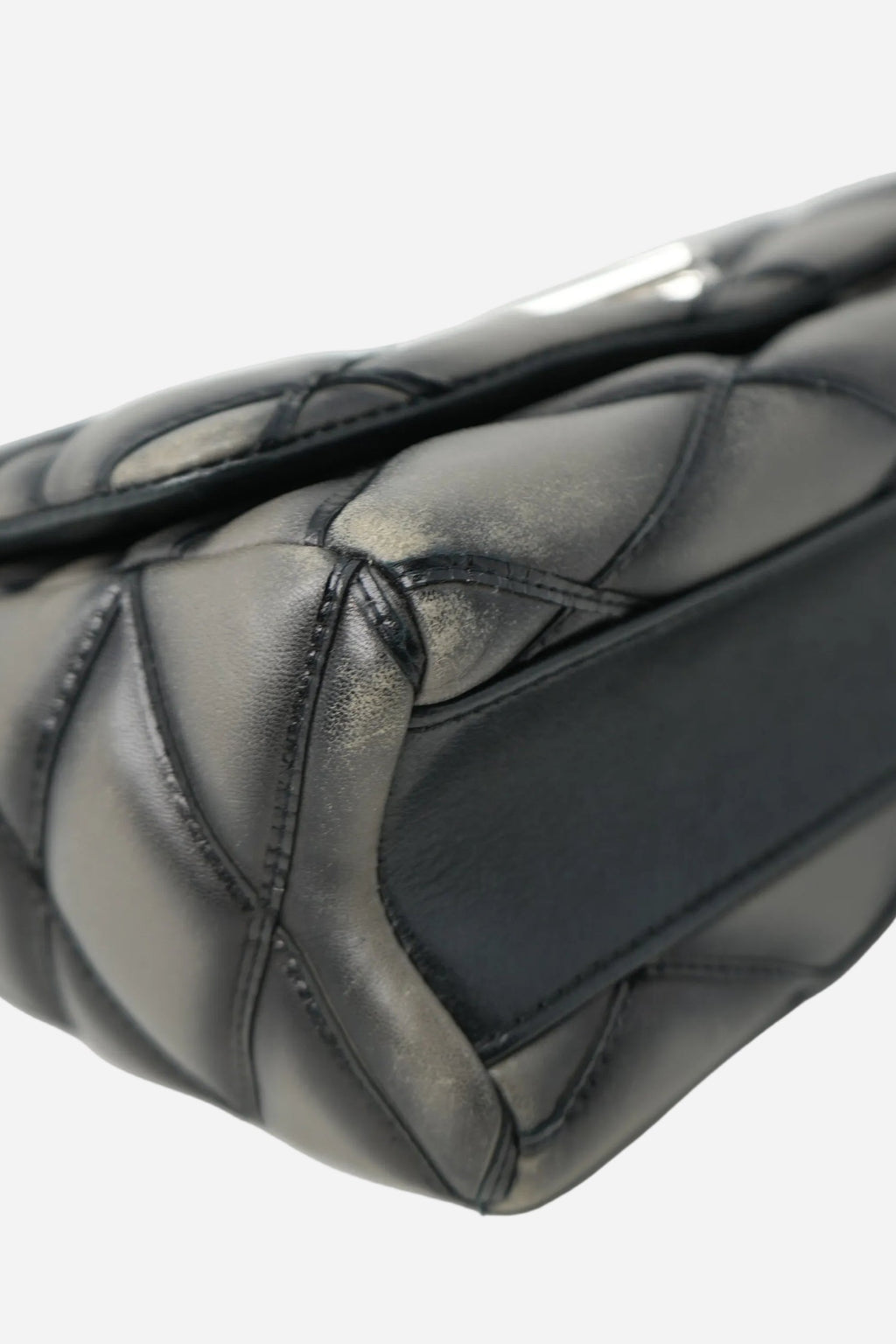 Louis Vuitton 2015 Grey Lambskin Malletage Shoulder Bag