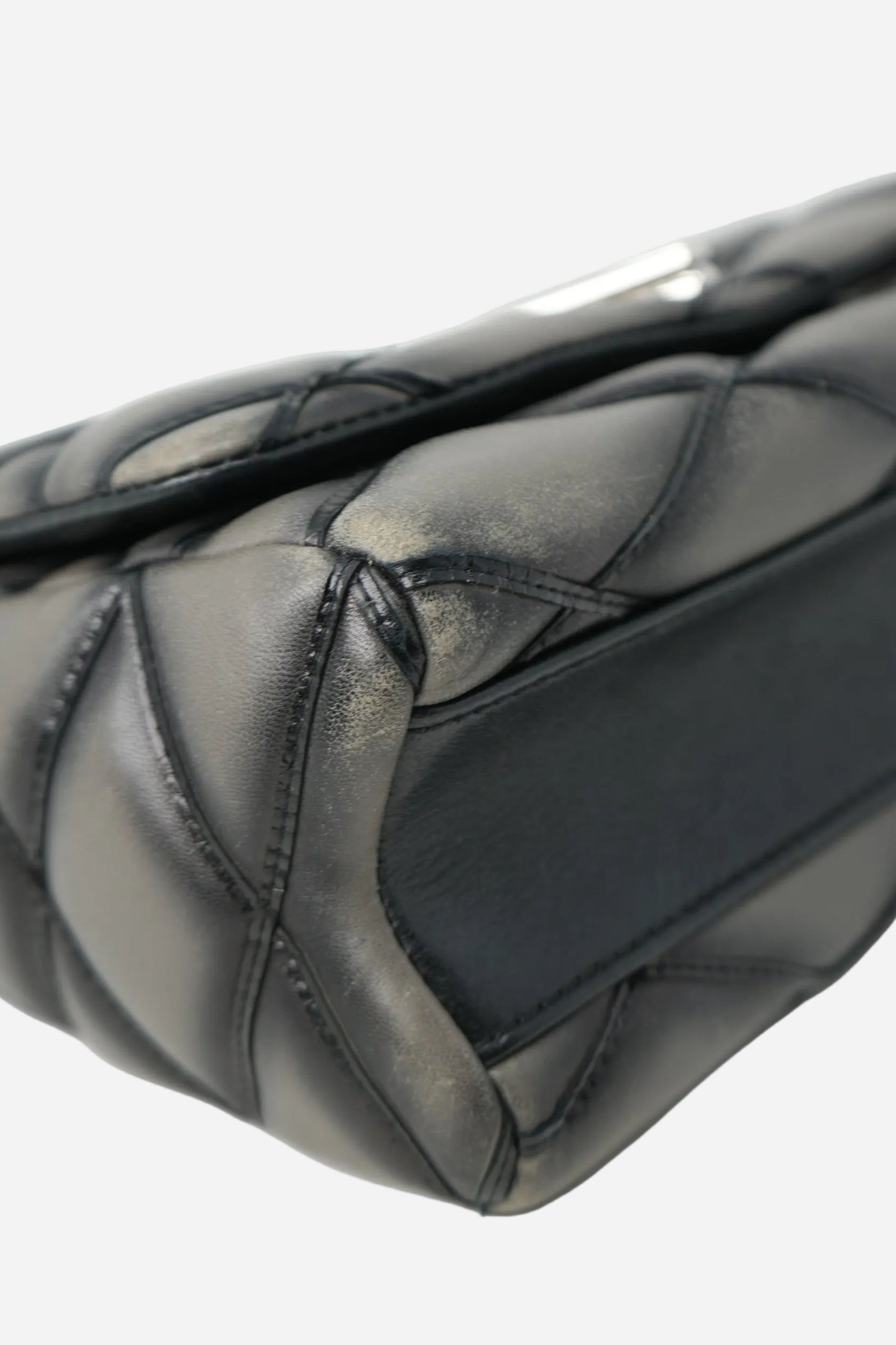 Louis Vuitton 2015 Grey Lambskin Malletage Shoulder Bag